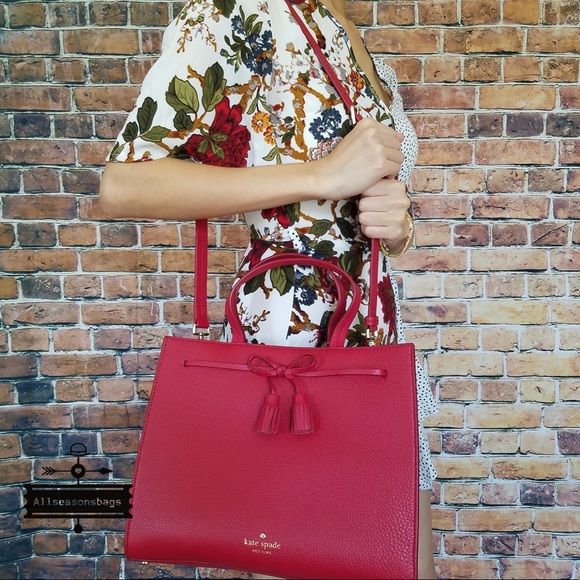 🔽 Kate spade large Isobel Hayes Street Rosso Bag - Picture 7 of 8